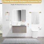 Gold Stainless Steel Bathroom Hardware Accessories Set
