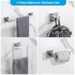 Brushed Nickel 4-Piece Bathroom Hardware Set