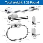 5-Piece Brushed Nickel Bathroom Hardware Set