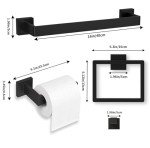 10-Piece Matte Black Bathroom Accessories Set