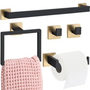 5-Piece Stainless Steel Bathroom Towel Bar Set