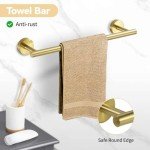 Matte Gold Bathroom Hardware Set with Towel Bars