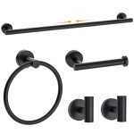 Matte Black 5-Piece Bathroom Hardware Set