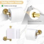 Matte Gold Bathroom Hardware Set with Towel Bars