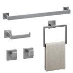 5-Piece Brushed Bathroom Accessories Set