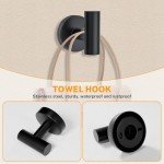 Matte Black 5-Piece Bathroom Hardware Set