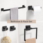Matte Black 5-Piece Bathroom Hardware Set