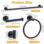 Matte Black 5-Piece Bathroom Hardware Set
