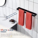 Matte Black Towel Holder - Wall Mounted, 2 Pack