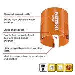 KWB 68mm Hole Saw with Diamond Teeth and Drill