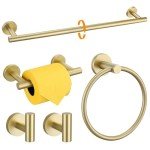 Brushed Gold 5-Piece Bathroom Towel Bar Set