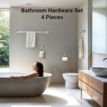4-Piece Adjustable Bathroom Accessory Set in Nickel