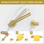 Brushed Gold 5-Piece Bathroom Towel Bar Set
