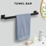 Matte Black 5-Piece Bathroom Towel Hardware Set