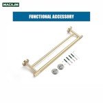 Brushed Gold Double Towel Bars for Bathroom