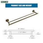Brushed Gold Double Towel Bars for Bathroom