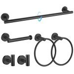 Matte Black 6-Piece Bathroom Hardware Set