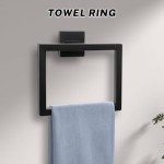 Matte Black 5-Piece Bathroom Towel Hardware Set