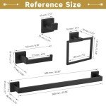 Matte Black 5-Piece Bathroom Hardware Set
