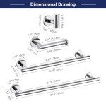 5-Piece Polished Chrome Bathroom Hardware Set