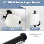 7-Piece Black Bathroom Hardware Set with Towel Bar