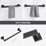 5-Piece Matte Black Bathroom Hardware Accessory Set