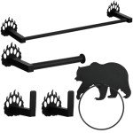 Black Stainless Steel Bathroom Hardware Set – 4 Pieces