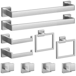 Brushed Nickel 10-Piece Bathroom Hardware Set