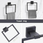 5-Piece Matte Black Bathroom Hardware Accessory Set