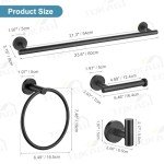Matte Black 6-Piece Bathroom Hardware Set