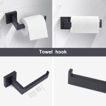 5-Piece Matte Black Bathroom Hardware Accessory Set