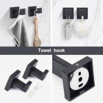 5-Piece Matte Black Bathroom Hardware Accessory Set