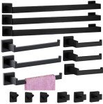 Matte Black 15-Piece Bathroom Accessories Set