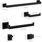 Matte Black 15-Piece Bathroom Accessories Set