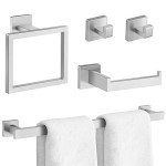 Herogo 5-Piece Brushed Nickel Bathroom Hardware Set