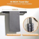 7-Piece Black Bathroom Hardware Set by SAYAYO