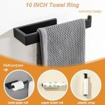 7-Piece Black Bathroom Hardware Set by SAYAYO