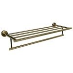 Gold 24-Inch Bathroom Towel Rack with Shelf
