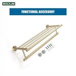 Gold 24-Inch Bathroom Towel Rack with Shelf