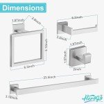 Herogo 5-Piece Brushed Nickel Bathroom Hardware Set