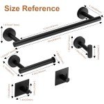 Matte Black Bathroom Hardware Set - 5 Pieces