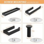 7-Piece Black Bathroom Hardware Set by SAYAYO