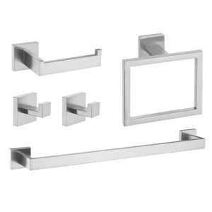 5-Piece Brushed Nickel Bathroom Hardware Set