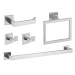 5-Piece Brushed Nickel Bathroom Hardware Set
