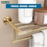 Gold 24-Inch Bathroom Towel Rack with Shelf