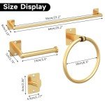 Gold Bathroom Accessories Set - 4 Piece Kit