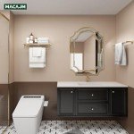 Gold 24-Inch Bathroom Towel Rack with Shelf