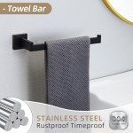 5-Piece Matte Black Bathroom Towel Bar Set