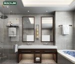 Matte Black & Gold 24" Towel Rack with Shelf