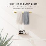 Brushed Gold Wall-Mounted Towel Rack - 23.6 Inch